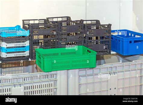 Green Plastic Crates For Transportation Of Farm Produce Stock Photo Alamy