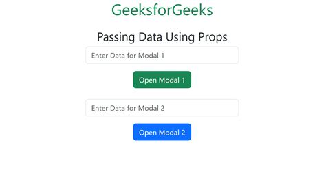 How To Pass Data To A React Bootstrap Modal Geeksforgeeks