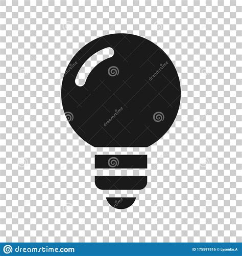 Light Bulb Icon In Flat Style Lightbulb Vector Illustration On White