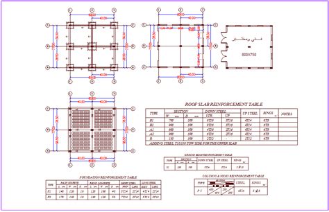 Foundation Plan With Roof Slab Reinforcement Dwg File Cadbull