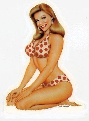 Sexy Vintage Nostalgic Pinup Girl Red White Polka Dot Bikini Sticker Decal Ebay