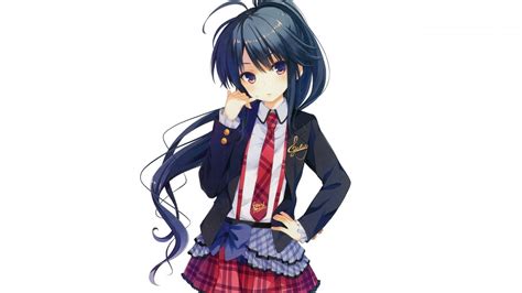 Anime Girls Ponytail School Uniform Black Hair