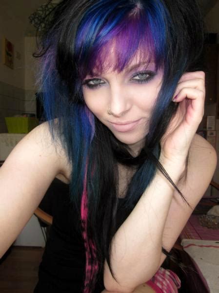 german scene queen emo girl ira vampira pink blue purple black hair emo photo