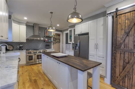 Butcher block kitchen island ikea cabinets. Kitchen Barn Door, ikea grimslov cabinets; butcher block ...