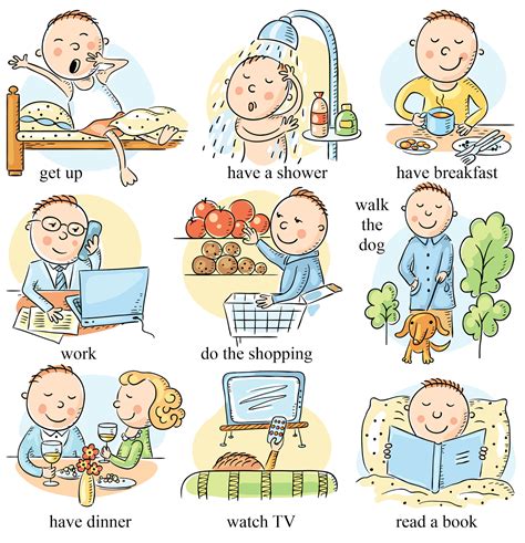 Present Simple Daily Routines For Kids Imagesee