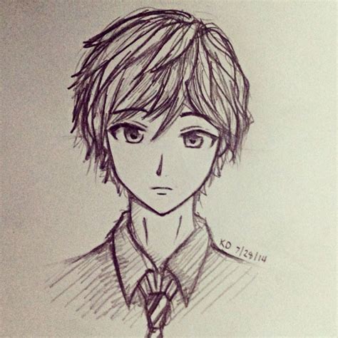 Anime Boy Sketches In Pencil