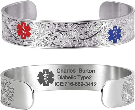 Munsteryaid Customized Medical Alert Bracelets With Free Engraving For