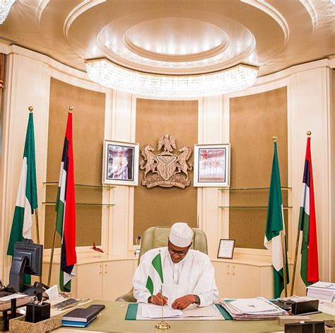 Photos Buhari Resumes Office At Aso Rock Presidential Villa Abuja