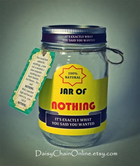 We all have guy friends who are fanatics about health. Best Gag Gift A Jar of Nothing Funny Gift for Boyfriend