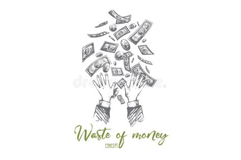 Trashcan With Money Stock Illustration Illustration Of Squander 14636683