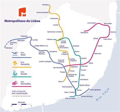 Large Metro Map Of Lisbon City Lisbon Large Metro Map Vidiani Com