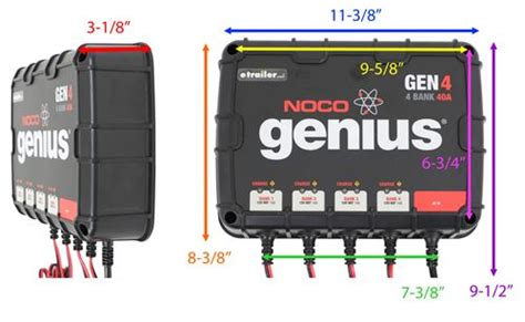 Terminate up to four electronic instruments on each set of terminals. NOCO Genius On-Board Battery Charger - AC to DC - 4-Bank - 40 Amp - 12V NOCO Battery Chargers ...