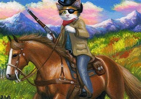 Cowboy Cats And Kittens Cats Painting