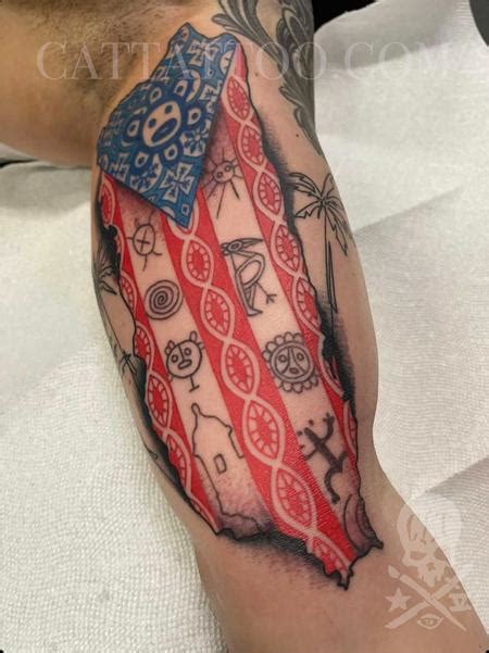 Tattoos Puerto Rican Textile Flag 143445