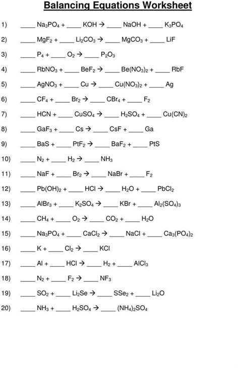 One of the simplest approaches to balance the chemical equation is to search for an element that has just one reactant and product. 49 Balancing Chemical Equations Worksheets with Answers in 2020 | Balancing equations ...