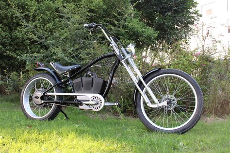 Electric Chopper Harley Ebike Bicycle 48v 750w Motor Carbon Steel Bike