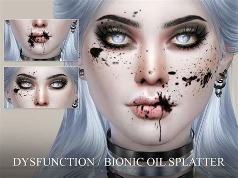 Pralinesims Dysfunction Bionic Oil Splatter Sims 4 Body Mods Sims 4