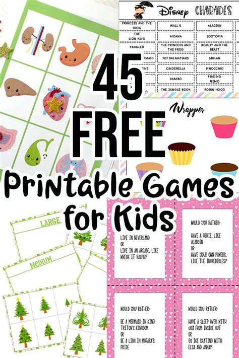 45 Free Printable Games For Kids