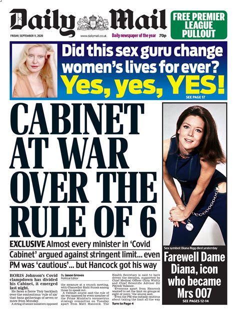 Daily Mail Front Page 11th Of September 2020 Tomorrows Papers Today