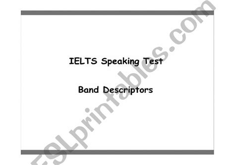 Ielts Speaking Band Descriptors