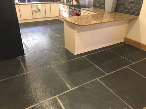 Installing tile can be tricky, so if you're going to be handling the project yourself, it's best to arm yourself with as much knowledge. Large Format Slate Kitchen Floor Tiles Renovated in ...