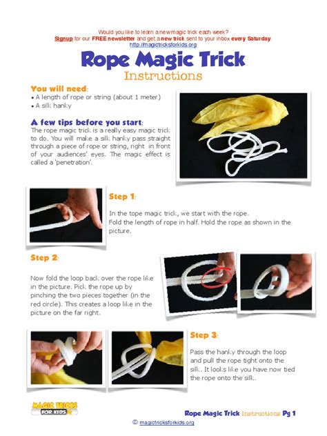 23 Rope Magic Trick Pdf Rope Magic Illusion