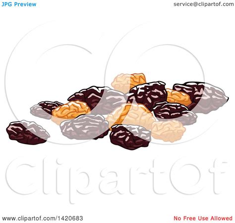 Clipart Of Dried Raisins Royalty Free Vector Illustration By Vector
