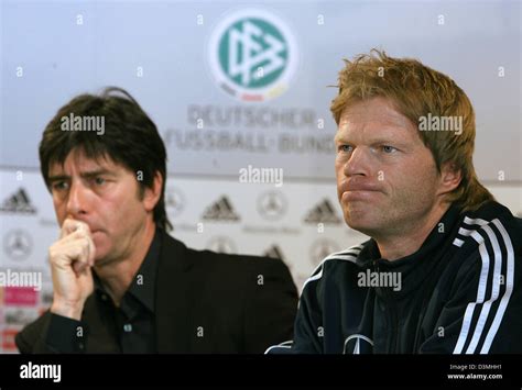 german national soccer team assistant coach joachim loew and goalkeeper oliver kahn are pictured