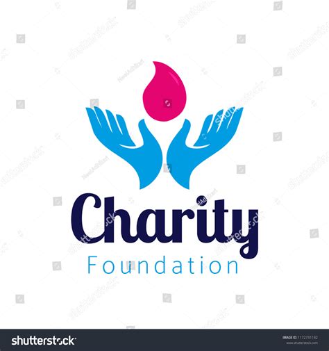 Creative Charity Foundation Logo Design Concept Stock Vector Royalty