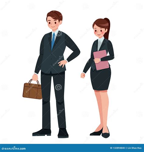 Cartoon Business Man And Woman Stock Vector Illustration Of