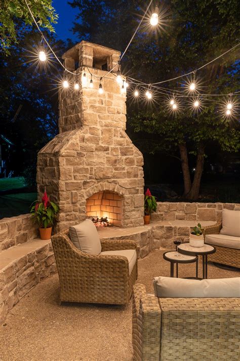 Simple Outdoor Brick Fireplace