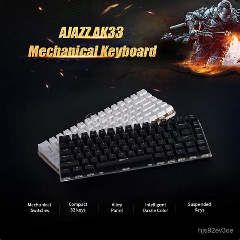 Ajazz Ak33 Mechanical Keyboard 82 Key Anti Ghosting Gaming Keyboard