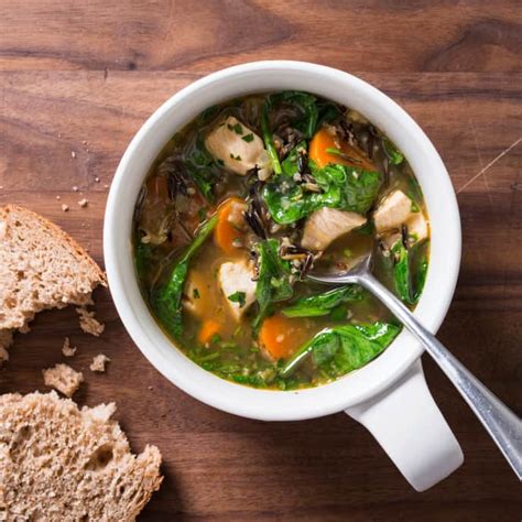 We like to use instant brown rice because it cooks so quickly, but you could substitute cooked brown rice (stirred in at the end) if you have it on hand. Garlic-Chicken with Wild Rice Soup | America's Test Kitchen