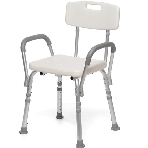 Medical Bath Shower Chair With Detachable Back And Armrest 6 Height