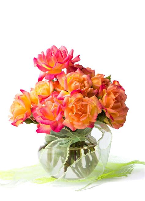 Wild Roses Bouquet In Glass Vase Stock Image Image Of Petal Natural