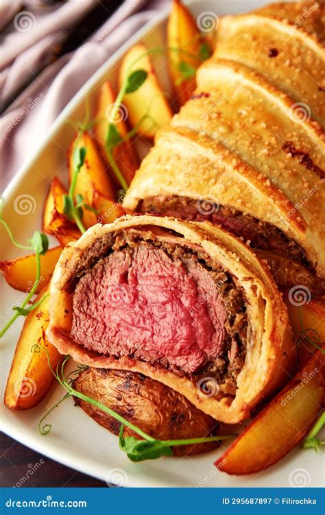 Classic Steak Dish Beef Wellington With Potato Stock Image Image Of