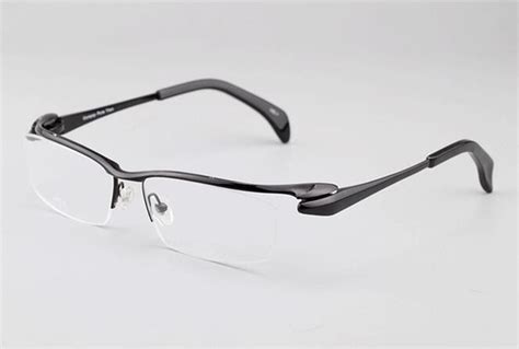 Super Luxury Pure Titanium Black Half Rimless Eyeglass Frames Men Women Glasses Myopia