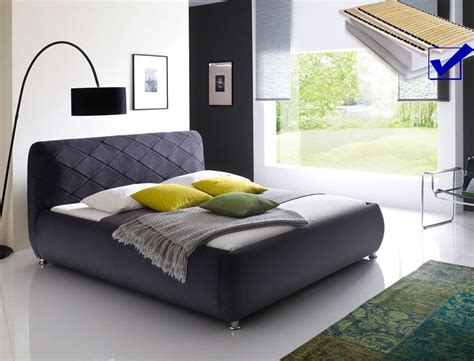 Bett mit matratze und lattenrost perfekt aufeinander abgestimmt. Polsterbett Antoni Bett 180x200 cm anthrazit mit ...