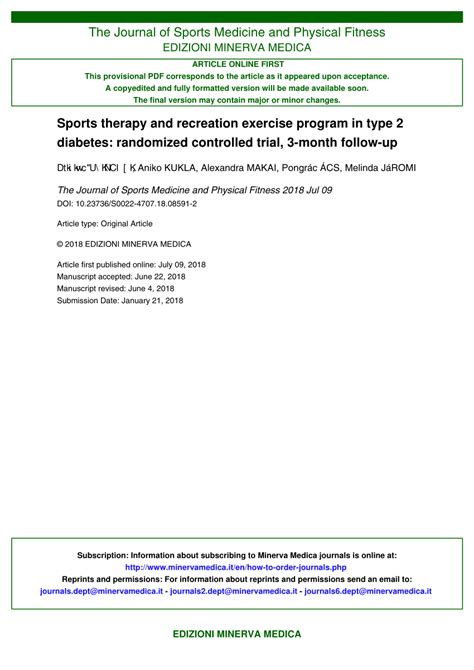 (PDF) Sports therapy and recreation exercise program in ...