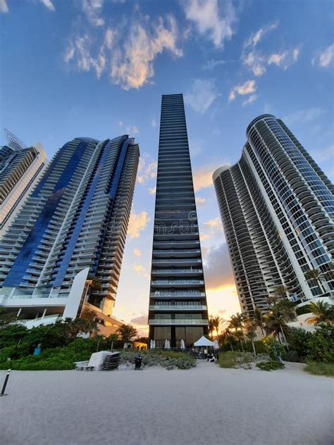 Sunny Isles Beach With High Rise Buildings Modern Urban Architecture