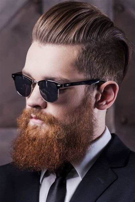 Classic Full Beard Style For Men With Slicked Back Hairstyle Mens Hairstyles With Beard Beard