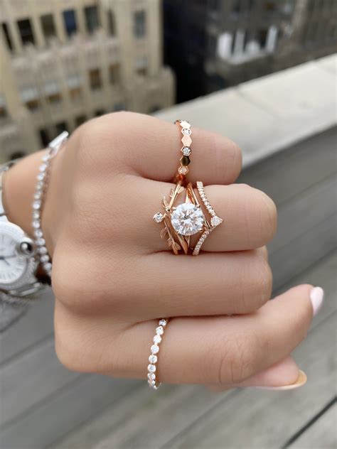 Rose Gold Diamond Wedding Ring Set Staci Lutz