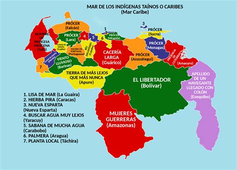 Mapa De Venezuela Con Nombres