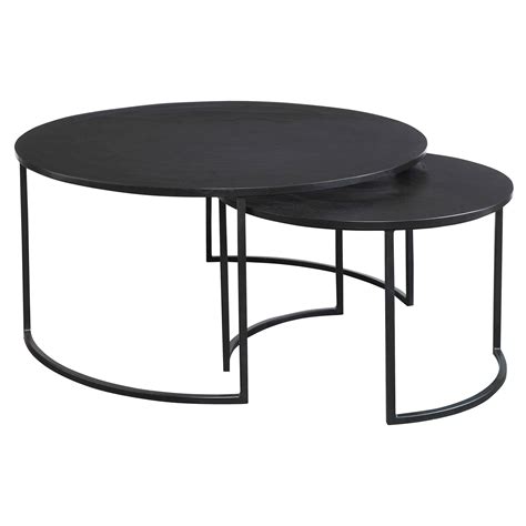 Barnette Modern Nesting Coffee Tables S2 In Black By Uttermost