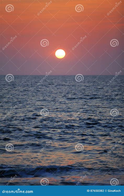 Gorgeous Sundown Over The Indian Ocean By The Coastal City Marawila On