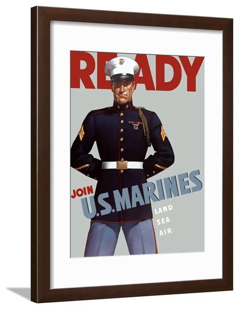 Marine Corps Recruiting Poster From World War Ii Framed Print Wall Art