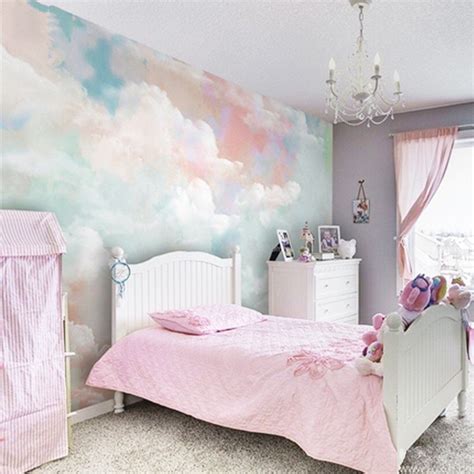 Hand Paint Abstract Colorful Clouds Wallpaper Sky Clouds Wall Mural