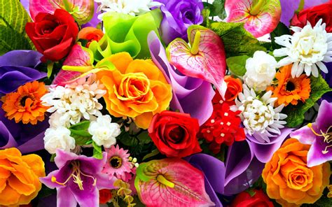 Free Colorful Floral Bouquet Computer Desktop Wallpaper
