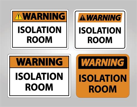 Warning Isolation Room Sign Isolate On White Backgroundvector