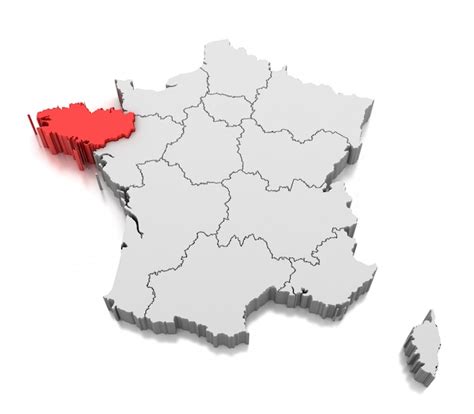Premium Photo Map Of Brittany Region France